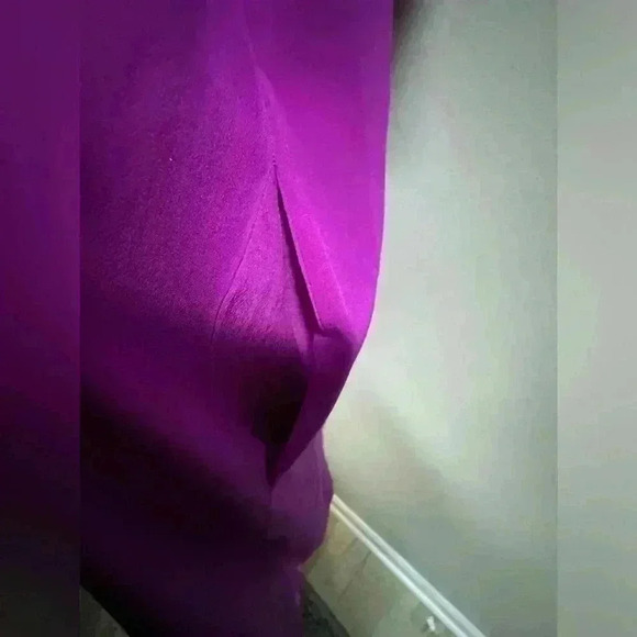 NWT | Sonia Rykiel 100% Silk A-Line Colorblock Dress | Cyclamen & Blush | Size 4 - Picture 6 of 7